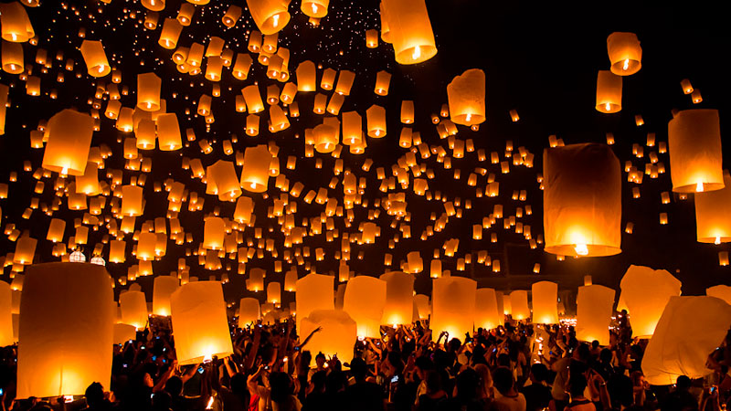 Festival das Lanternas na Tailândia em Chiang Mai